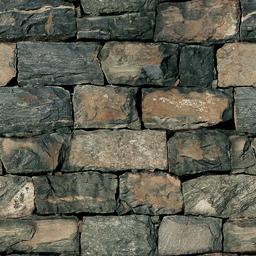 Large ruddy stone wall